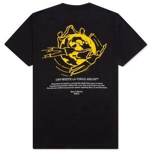 Off-White c/o Virgil Abloh Worldwide Slim Short Sleeve Tee - Black/Ocher Yellow